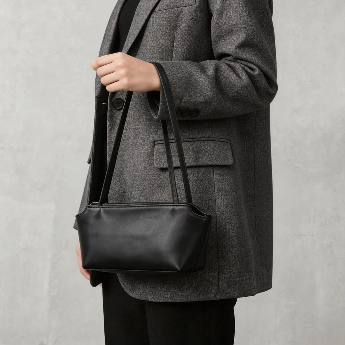Genuine Leather Women Bag Top-grain Lambskin Shoulder Bag Senior Sense Fashion Simple Tote Bag Korean-style Niche Women Handbag