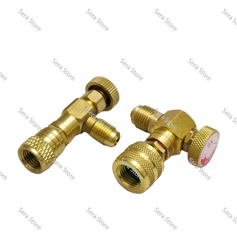 90-Degree Air Conditioner Refrigerant Refill Safety Valve R32/R410 Refrigerant Adapter Refill Valve