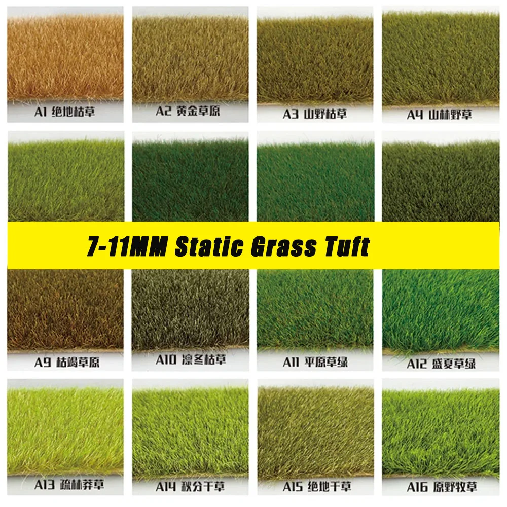 

30G 7-11MM Static Grass Tuft Needle Grass Powder Diy Model Making Military Scene for HO N Scale Railway Train Layout/Diorama