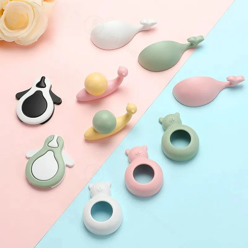 Zinc Alloy Cute Cartoon Animal Handle Snail Bear Whale Penguin for Children Room Wardrobe Drawer Cabinet Door Knob Hardware