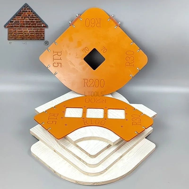 Molde de Posicionamento de Canto para Carpintaria Arco Interno Chanfrador Ferramentas Auxiliares Modelo de Arco Redondo Ferramentas Manuais