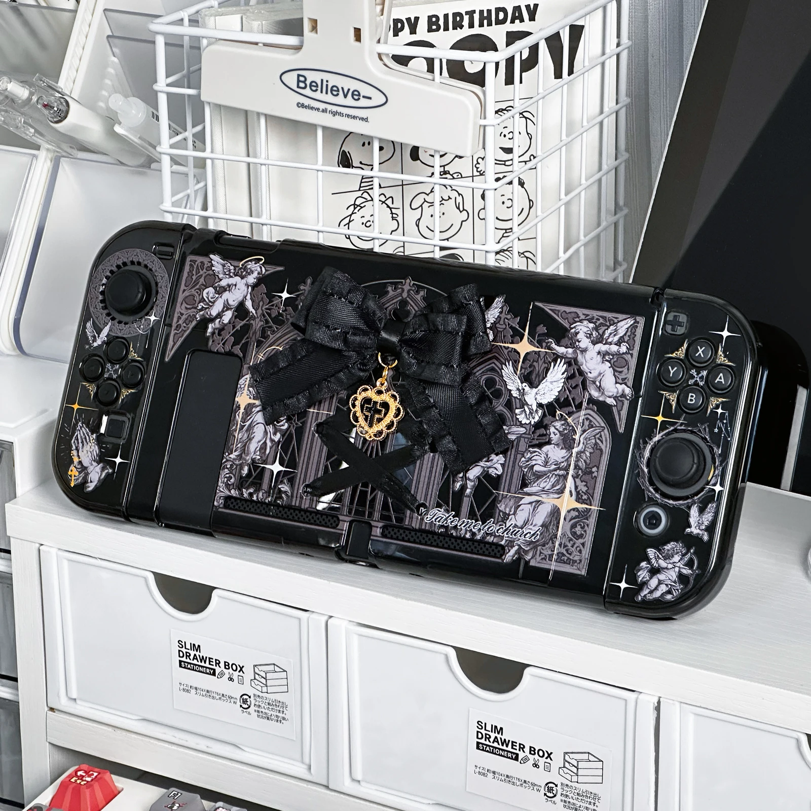 Capa gótica switch oled-design original para nintendo switch oled/lite capa protetora acessórios de jogo estéticos exclusivos