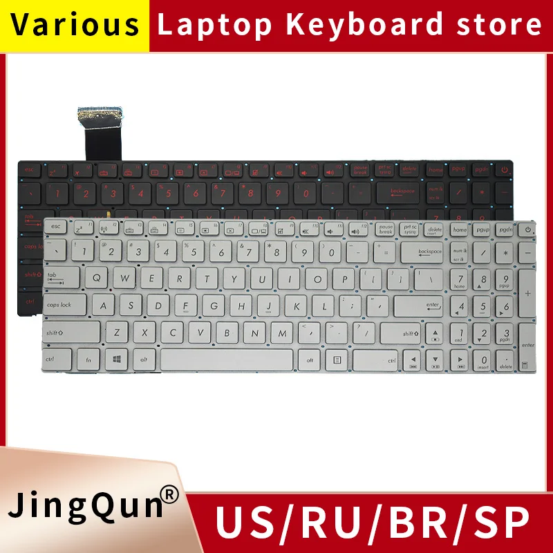 

Replacement keyboards G551 backlit keyboard for ASUS ROG N551 Portuguese black red keys 0KN0 RZ1UK11 0KNB0 662GPO00 new