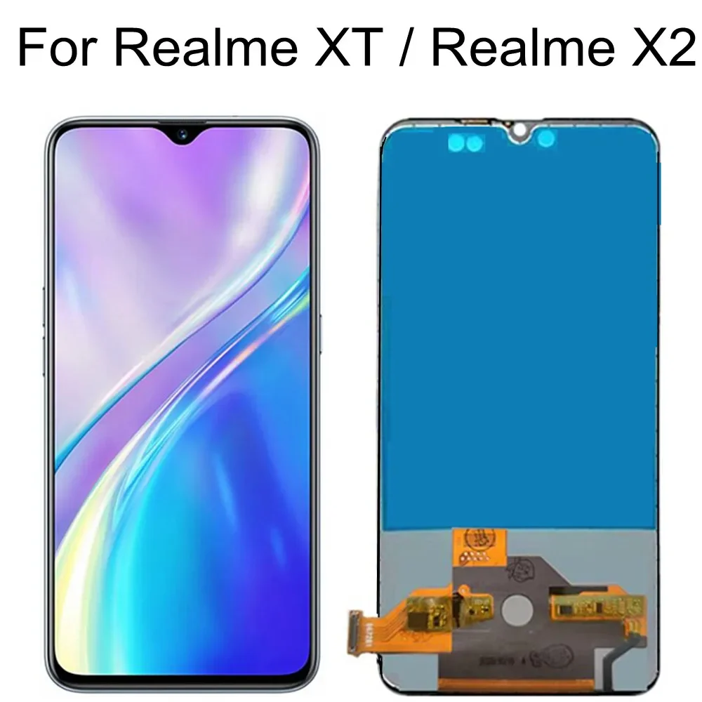 

6,4 "TFT LCD для OPPO realme X2 LCD EMX1991 LCD дисплей кодирующий преобразователь сенсорного экрана в сборе Замена для телефона Realme XT LCD