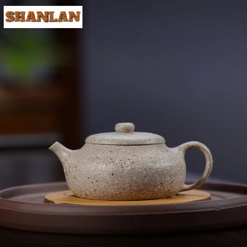 

125ml Yixing Purple Clay Teapots Handmade Meditation Pot Raw Ore Coarse Sand White Jade Segment Mud Kettle Filter Zisha Tea Set