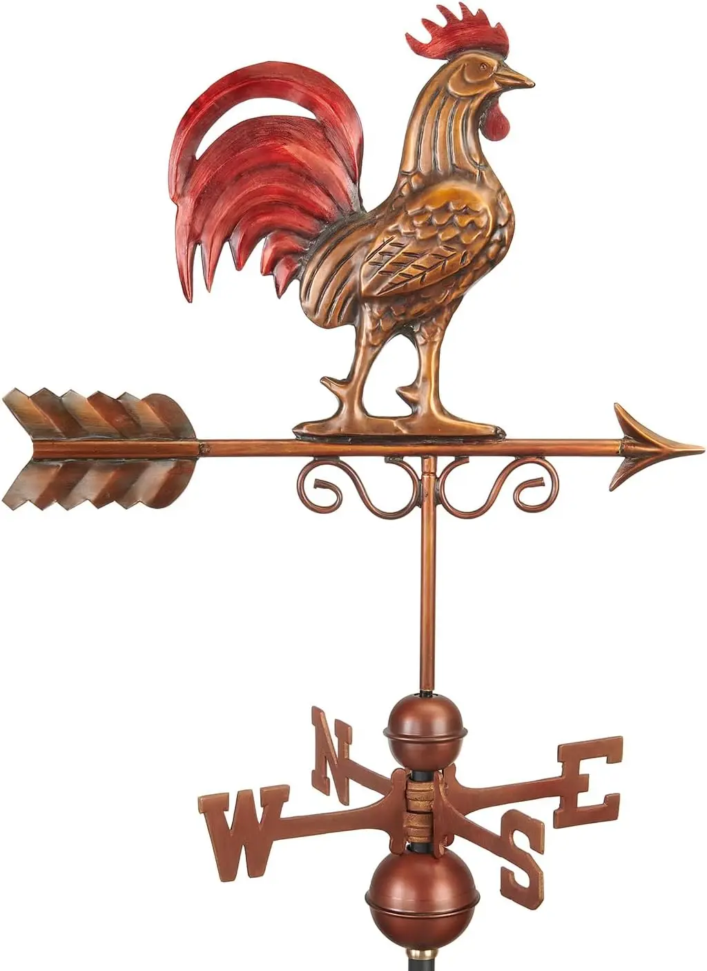 Multicolor Patina Copper Rooster Weathervane Bantam