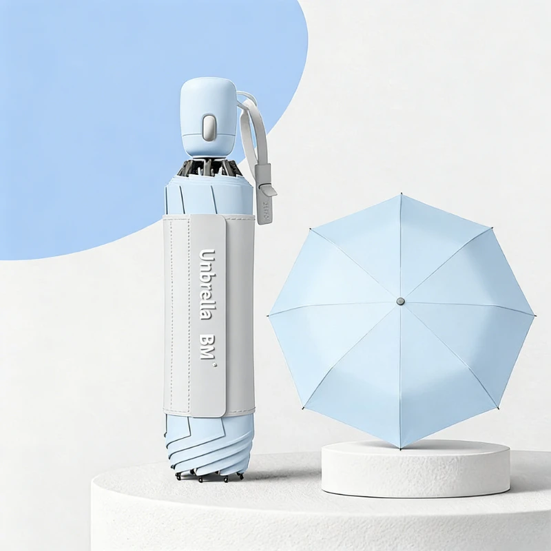 

Automatic Umbrella Sun Rain Dual Use Student Windproof Reinforced Reverse Folding UV Protection Durable Sunshade Umbrella