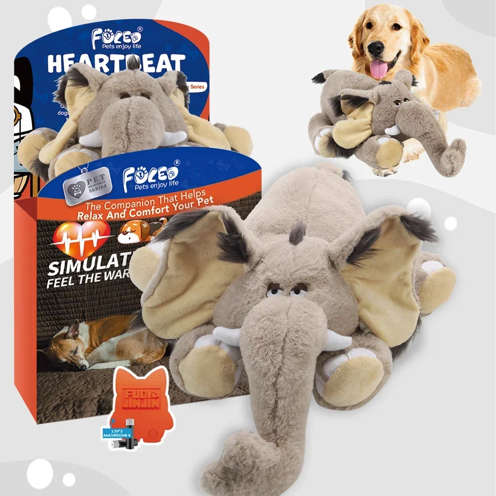 Mammoth Puppy Heartbeat Stuffed Toy for Dogs. Pet stress Relief and Calming Aid,  Heartbeat Toy  for Dog Relief