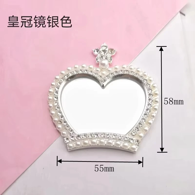 4Pcs Golden Silvery Love Water Droplet Rhinestone Crown Pearl Crystal Diamond Butterfly Mirror Decor Junk Phone Case Akcesoria