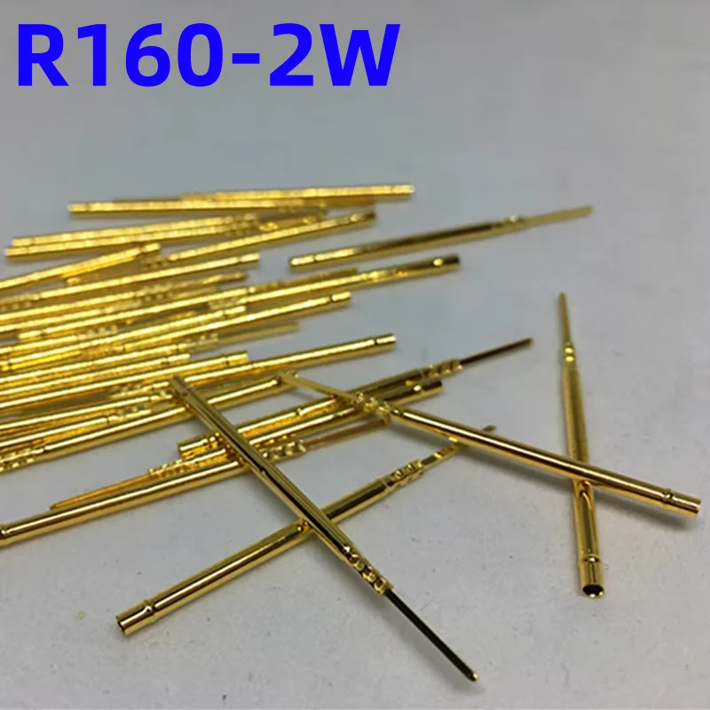 20/100PCS R160-2W Test Pin P160-B1 Receptacle Brass Tube Needle Sleeve Seat Wire-wrap Probe Sleeve Length 32.7mm Dia 1.67mm