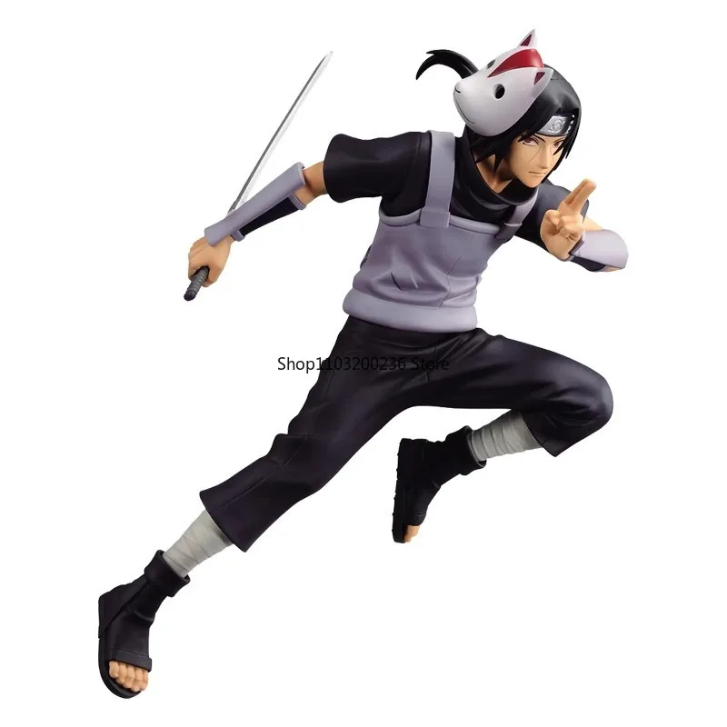 Bandai original naruto vibração estrelas uchiha itachi figura de ação modelo hobbies ornamentos de mesa colecionáveis