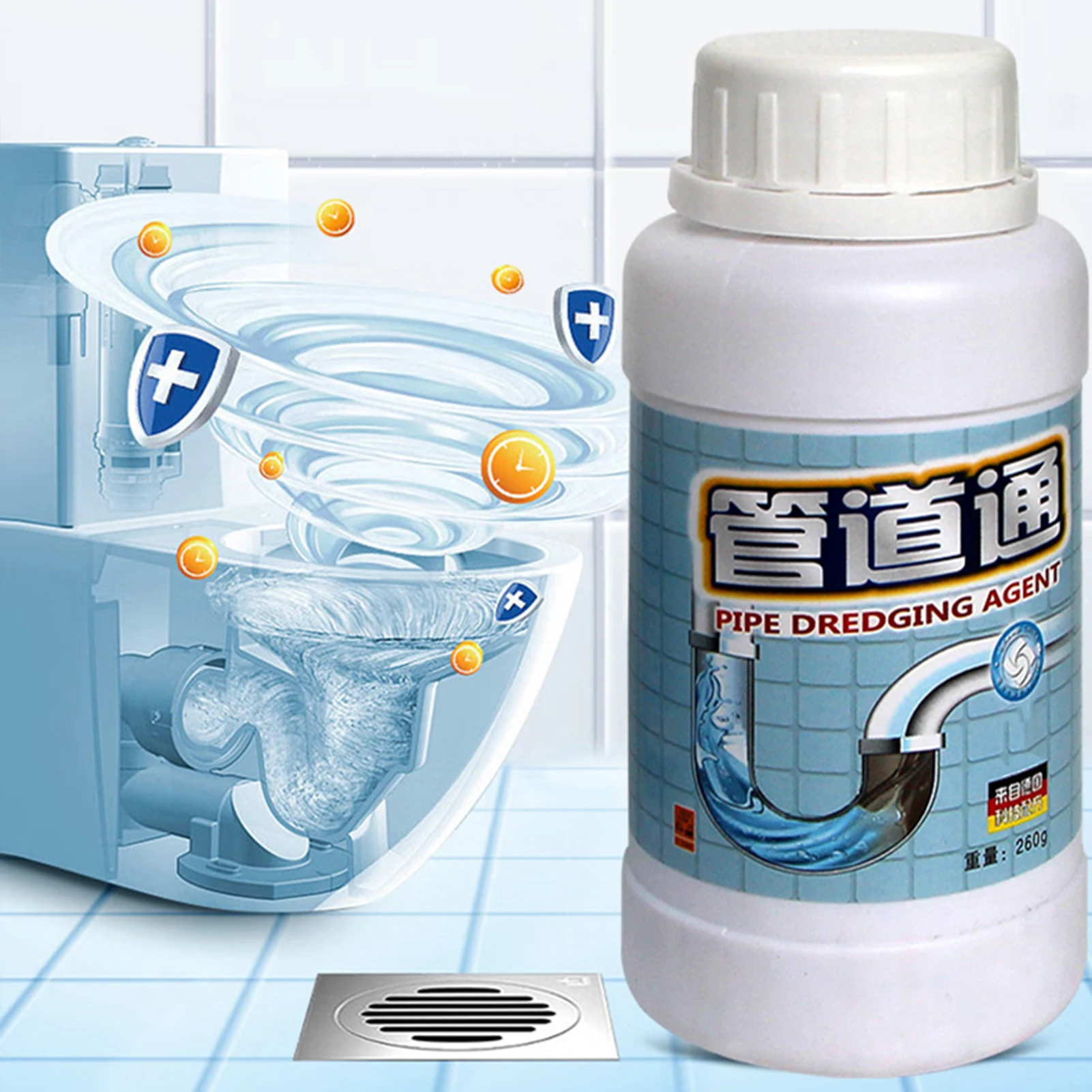 200g Powerful Pipe Dredging Powder Drain Cleaner Powder Channel Toilet Blocked Cleaning Tools Pipe Block Remover for Kitchen