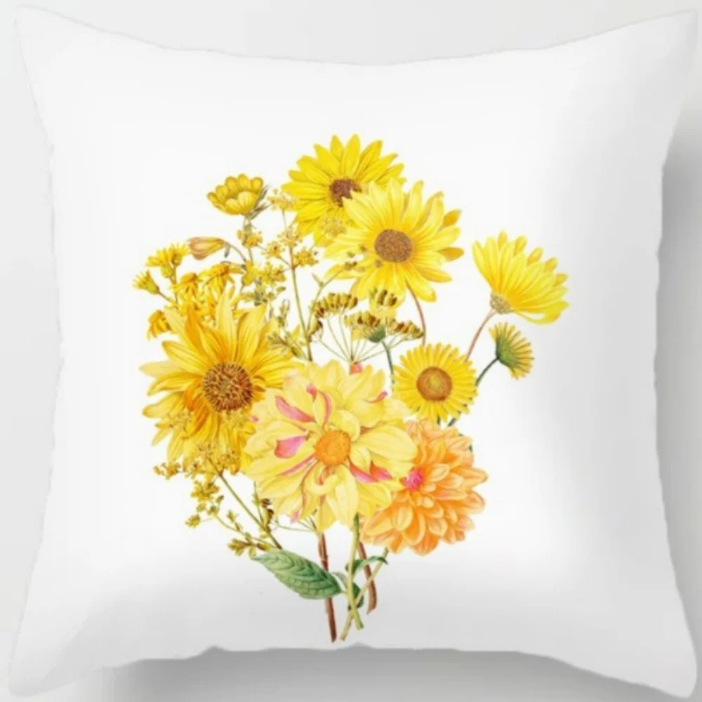 Polyester Fiber Cushion Cover Double Sided Print Decorative Throw Pillow Cover for Sofa Bedroom Home Gift