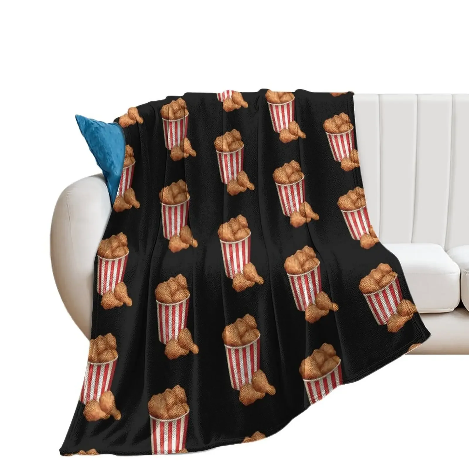 Bucket of Fried Crispy Chicken Throw Blanket Thin Fashion Sofas Thermals For Travel Blankets