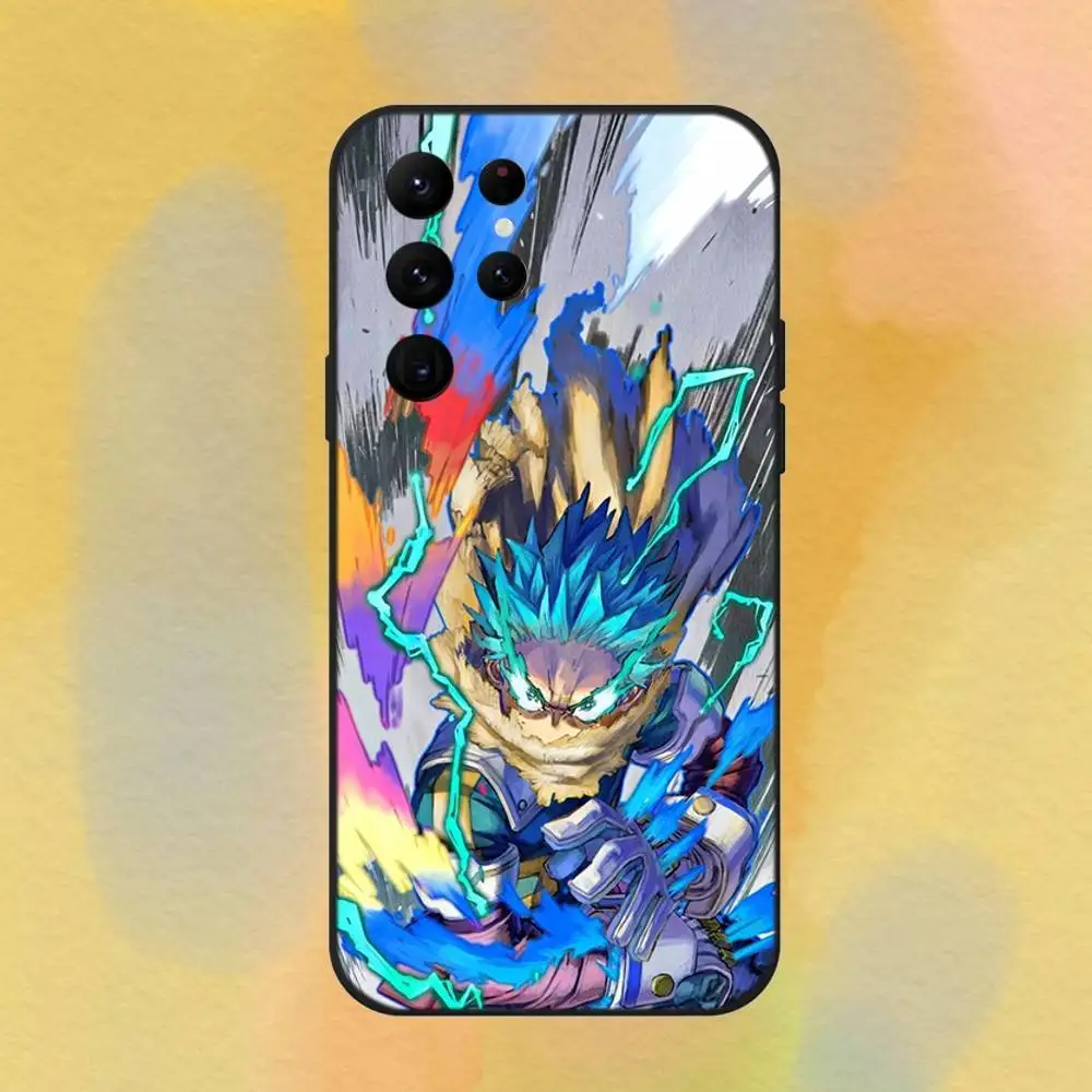 حافظة هاتف My Hero Academia Deku لهاتف سامسونج S 25,24,23,22,30,21,10,9,Ultra,Plus,Lite,FE,4,5G حافظة ناعمة سوداء