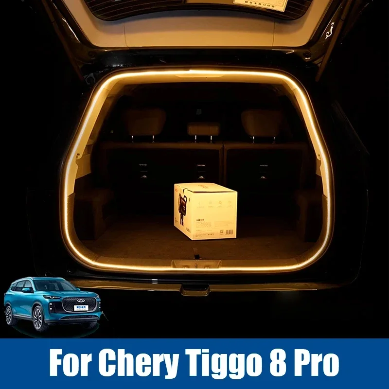 For Chery Tiggo 8 Pro 2025 2026 Car Rear Trunk LED Light Bar Strips Trunk Decorative Lamp Strip Automatic Light Accessories