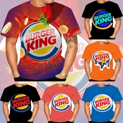 2024 Summer Burger King Men's Women New Fashion 3D Printed T-Shirt Casual Cool Short Sleeve Print Shirts For Men Tee Tops