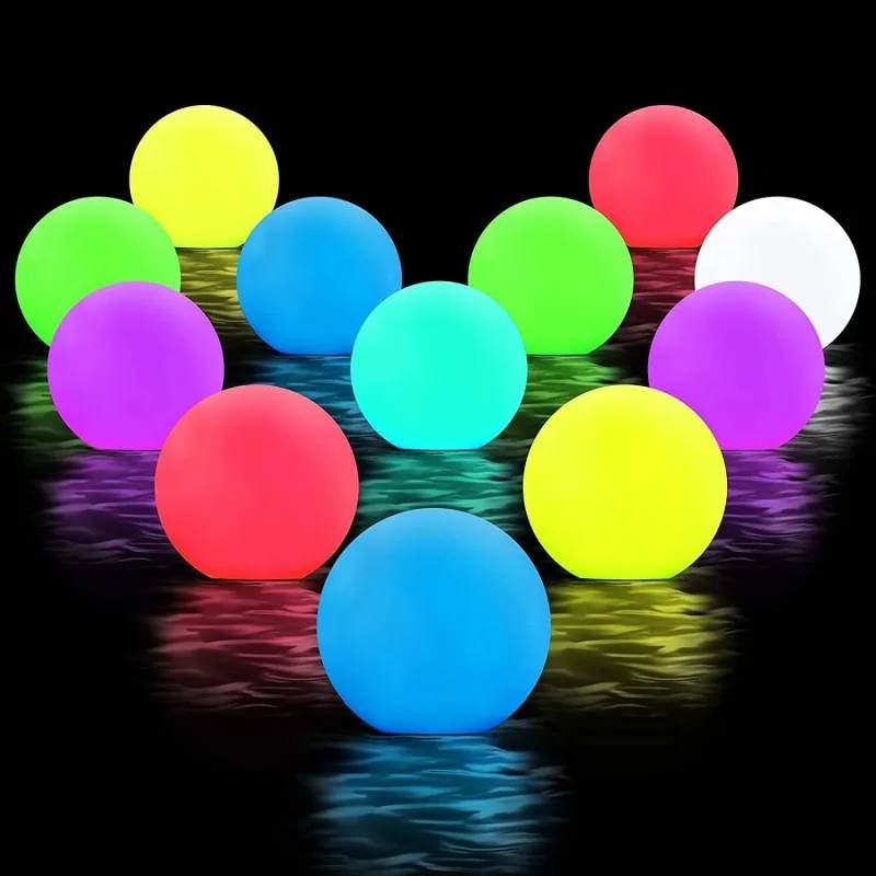 6pcs 16RGB Floating Pool Light 3in 7.8cm Color-changing LED Pool Ball Lights IP67 Bath Toy for Outdoor Garden Swimming Pool 2pcs