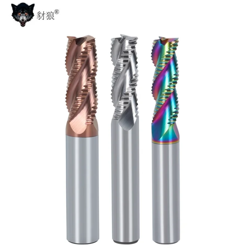 

HRC60 3/4 Flutes Tungsten Steel Carbide Nano Coating Wave Blade Roughing Milling Cutter CNC Machining Endmill Woodworking Slot