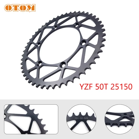 OTOM 2023 YAMAHA Углеродистая сталь Задняя звездочка 520 50T Cog для YAMAHA YZ YZF YZFX WRF 125 250 450 Аксессуары для велосипедов для бездорожья
