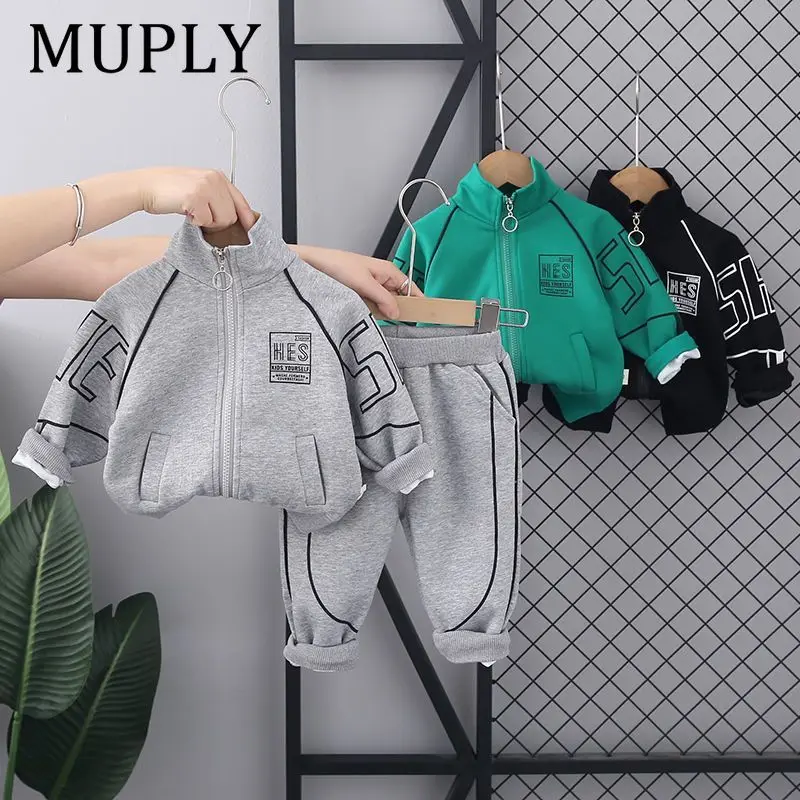 

Детская одежда, весенний комплект для мальчиков и девочек, новая хлопковая повседневная куртка + брюки, комплект из двух предметов для детей, детская одежда