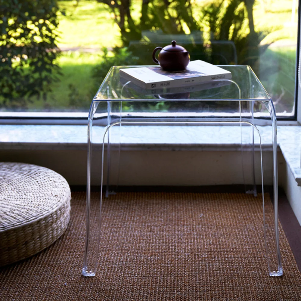 Table à thé salon petite table basse créative table carrée en acrylique