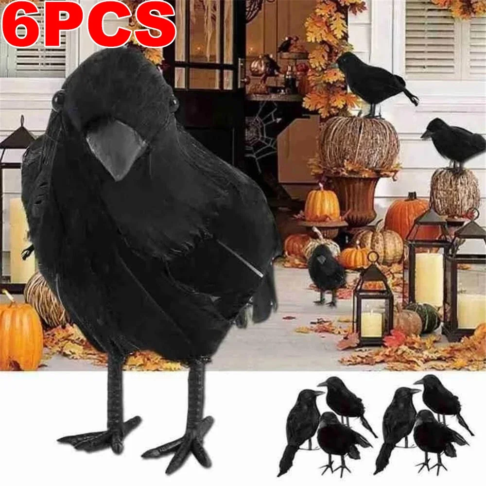 Simulation Black Crow Halloween Black Crow Props Simulation Fake Bird Ghost Festival Halloween Decoration Scary Toys