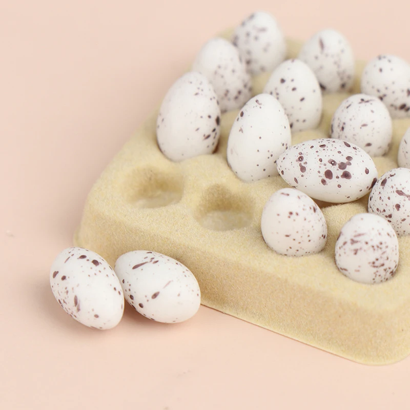 1 Juego de regalo para jugar a las casitas, modelo de escena de comida de imitación en miniatura, Mini huevo con bandeja, huevos para casa de muñecas, cocina, accesorios para muñecas de juguete
