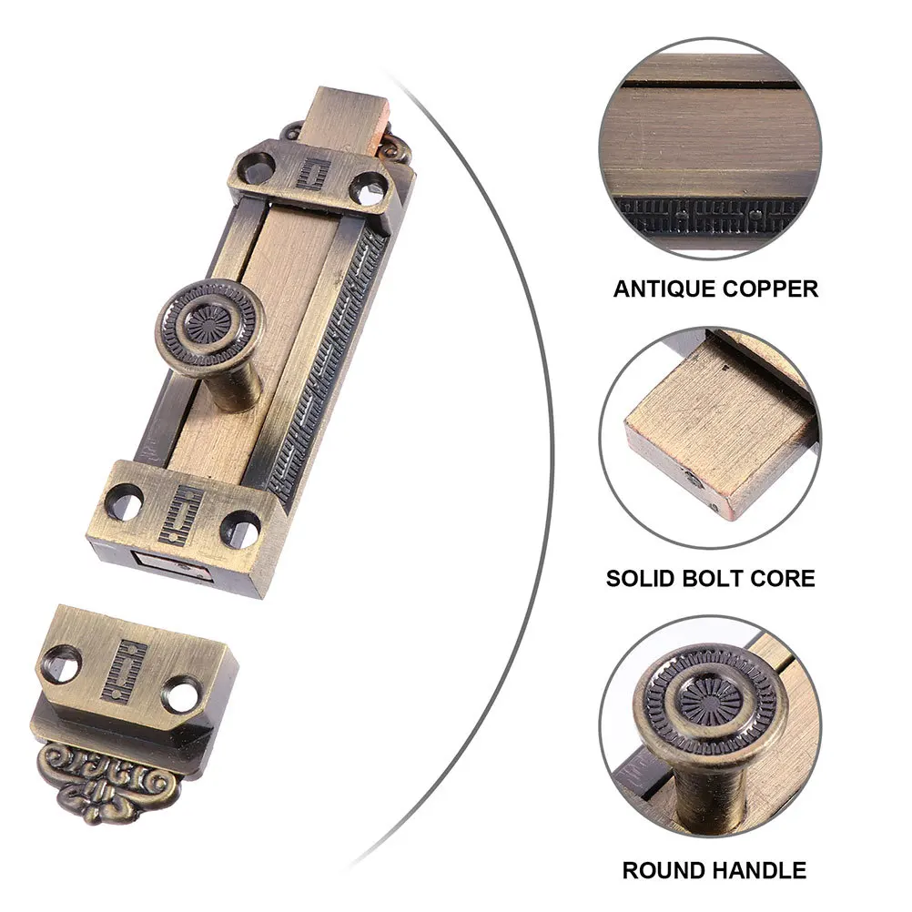 

Vintage Zinc Alloy Slide Door Bolt Large Barrel Latch Strong Security Locks for Sliding Doors Bathroom Gate Heavy Duty Home