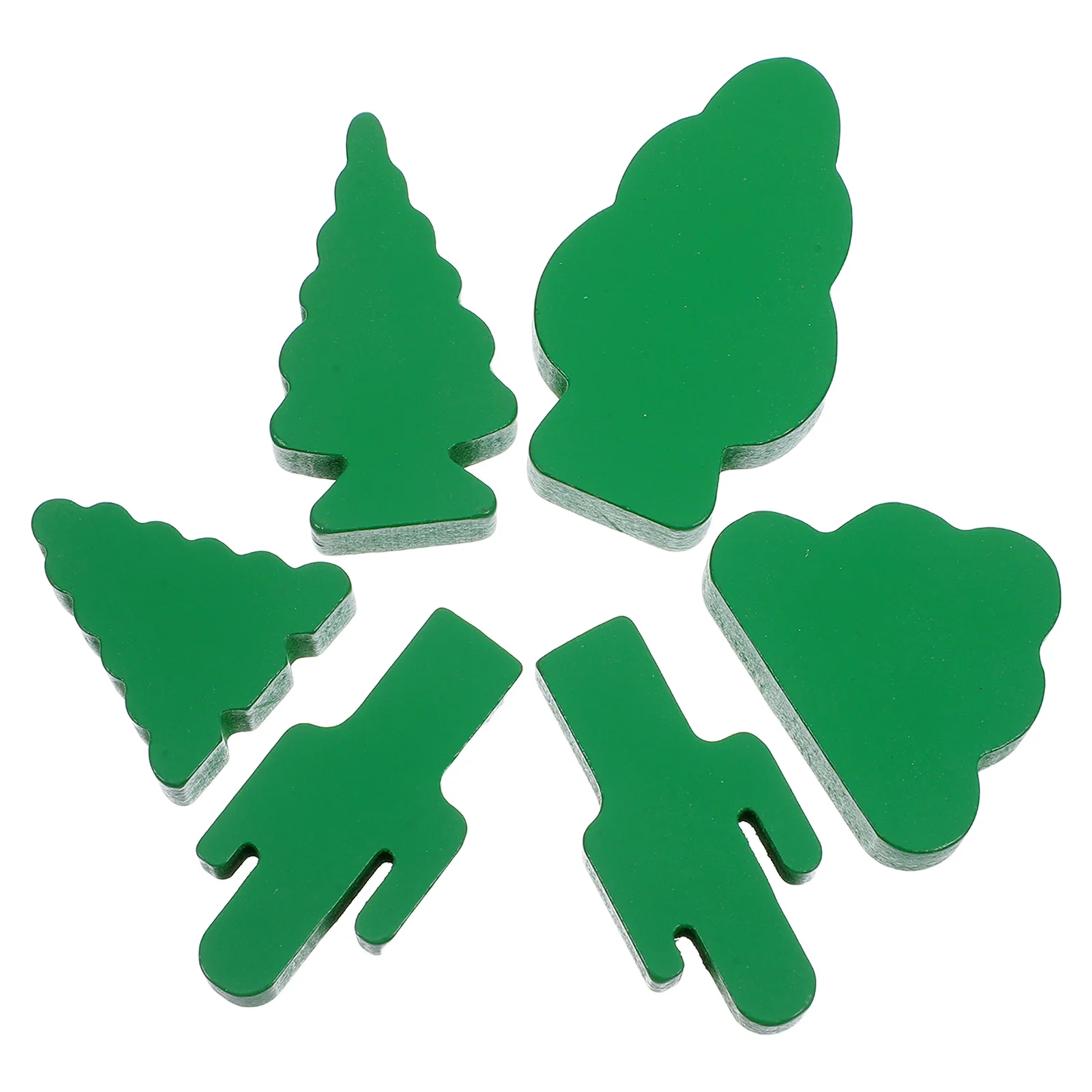 

6Pcs Miniature Wooden Trees and Cacti Natural Green Micro Landscape Craft Decor for Shelf Window Scene Arrangement