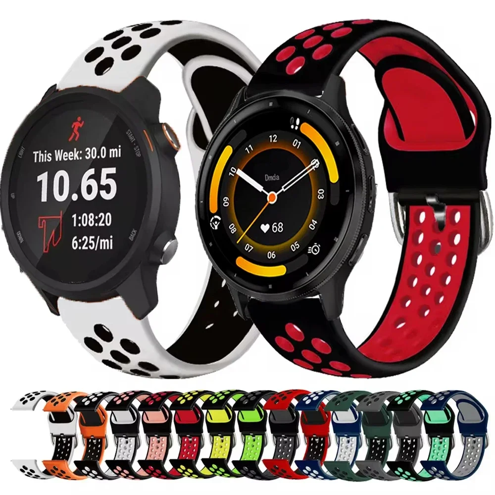 

20mm 22mm Silicone Strap For Garmin Garminmove 3/Venu SQ2/2 Plus/Vivomove 3/4/5/Forerunner 265 255 645 165 168 Music Sports Band