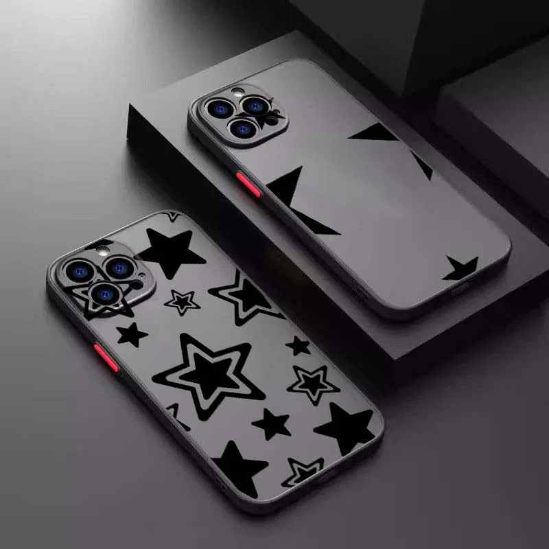 

Star Pattern Art Phone Case For Apple iPhone 17 16 15 14 13 12 11 Air Pro Max Plus Mini Frosted Translucent