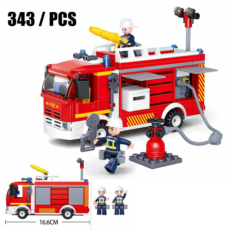 Sluban Stadt Wartung Transporter Tanker LKW Anhänger Kran Auto Moc Figuren Bausteine Ziegel klassisches Modell Spielzeug für Kinder