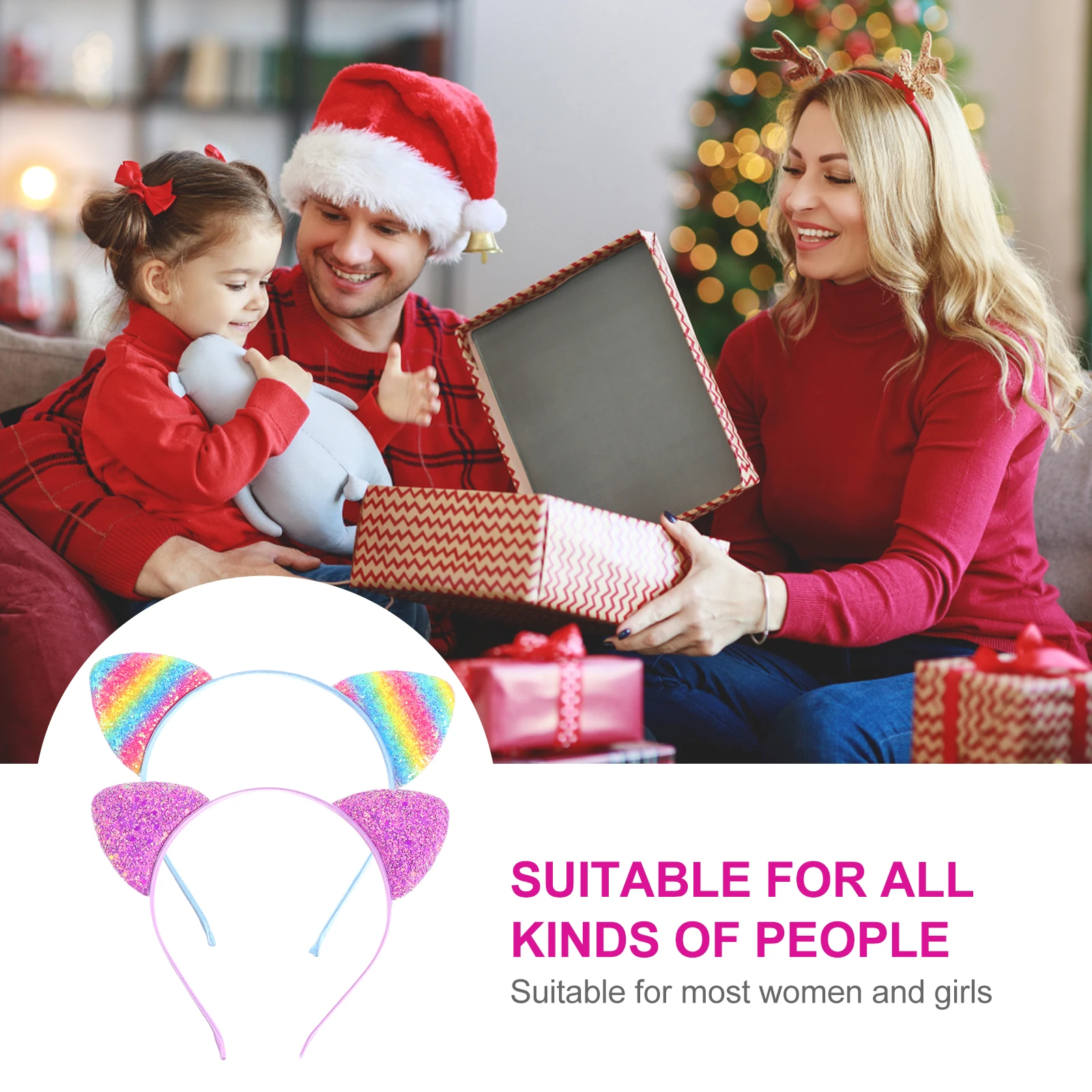 

6Pcs Ears Headwear Lightweight Party Hairband Cosplay Hair Accessories Cat Ears Hair Clasp Party Hairband