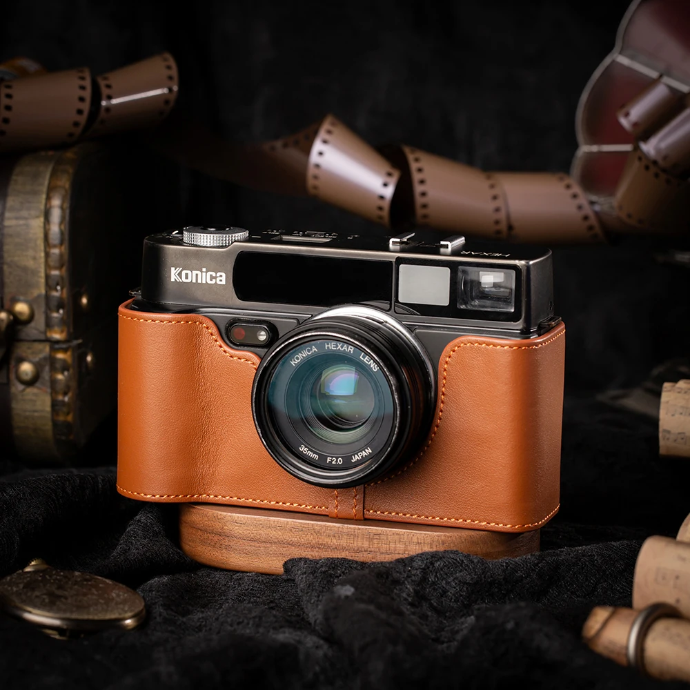 Handmade Genuine Leather Camera Half Case For Konica Hexar Case Leather Hexar Bag Hexar Protective Cover Bag Camera Bag