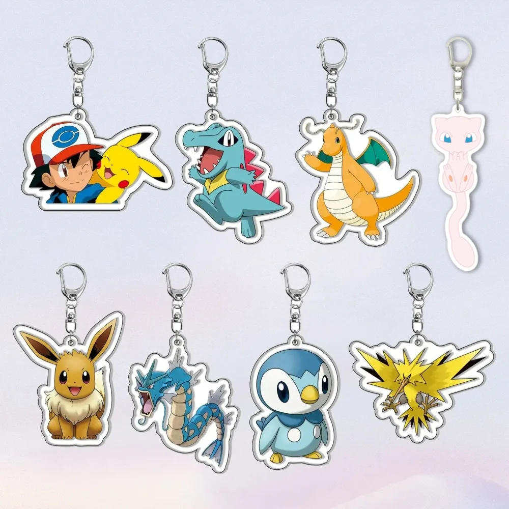 Diy Custom Pokémon Acryl Sleutelhanger Misty Brock Figuur Anime Randapparatuur Leuke Cartoons Rugzak Hanger Sieraden Vakantie Geschenken