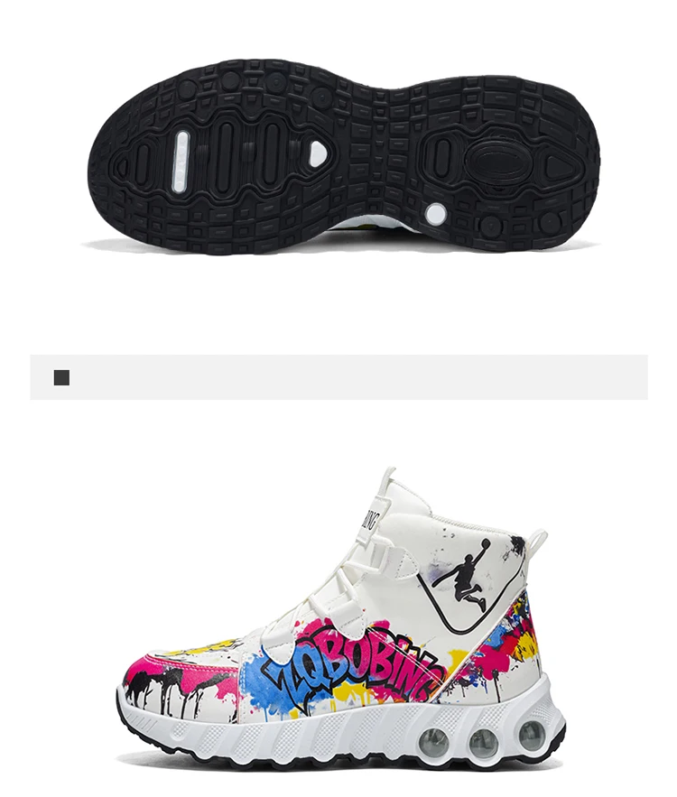 Frühling und Herbst Neuer Stil Farbblockierende Trendige Laufschuhe, Übergrößen Herrenschuhe, High-Top Dicksohlige Freizeitschuhe, Vielseitige Sportschuhe – Detail 28