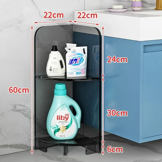 Light luxury kitchen multi-layer storage rack, household storage integrated rack, triangular cabinet, bathroom waterproof and mi