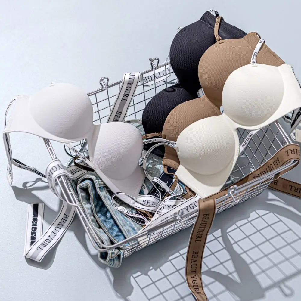 Schokbestendige letter diepe V-bh verzamelde borsten anti-verslapping ondergoed voor dames verstelbare lingerie naadloze bh's hardlopen