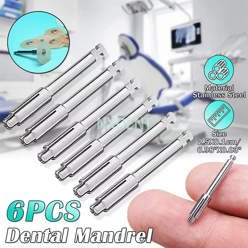 6pcs dental mandril dental aço inoxidável disco de laboratório dental fit ra shank para o disco de polimento rotary ferramenta shank set para a