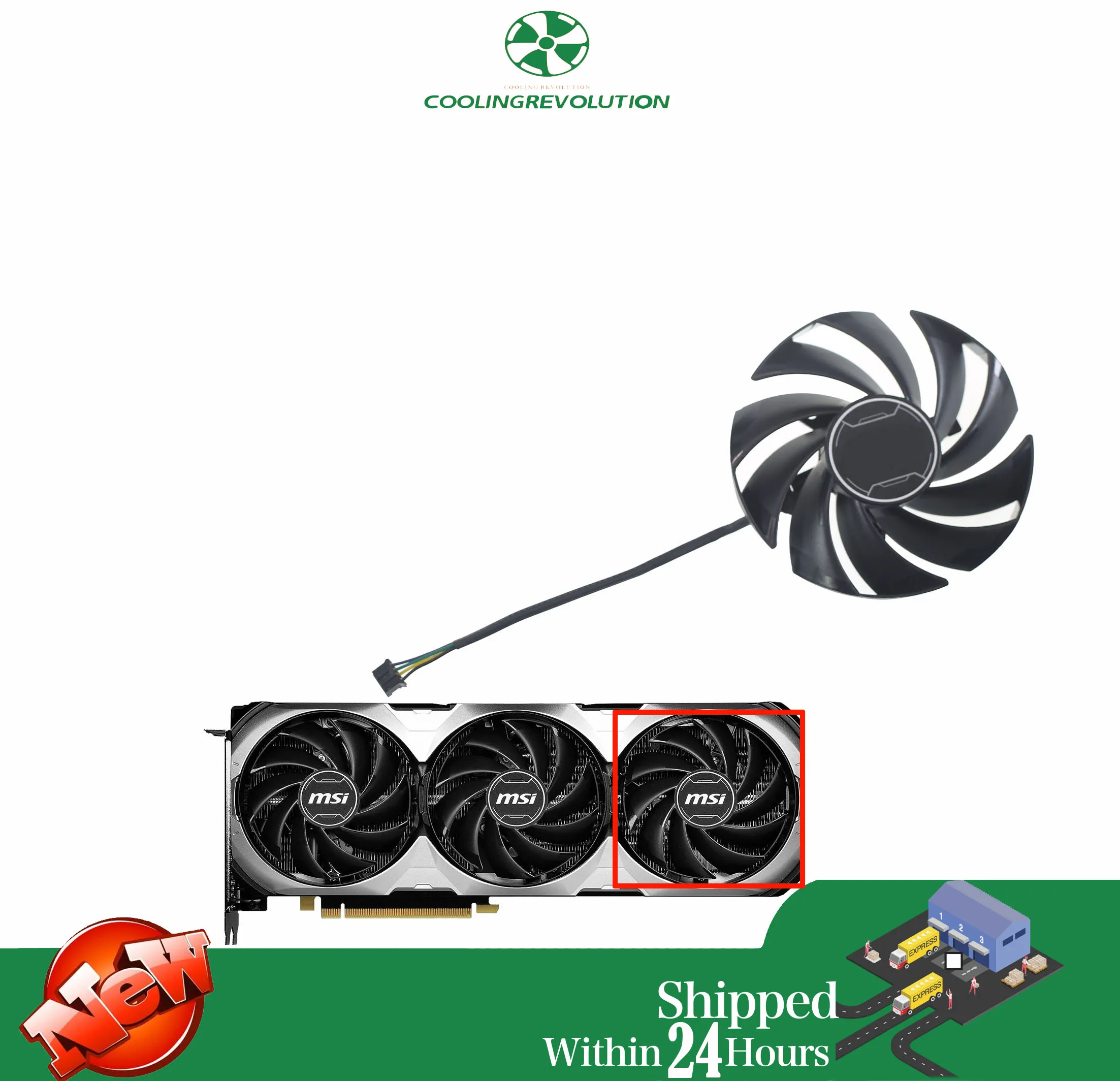 Imagem -04 - Ventilador de Placa Gráfica para Msi Geforce Rtx 4070 ti 4060 Ventus 3x Pld09210b12hh Dc12v 0.40a Pinos 4070 87 mm