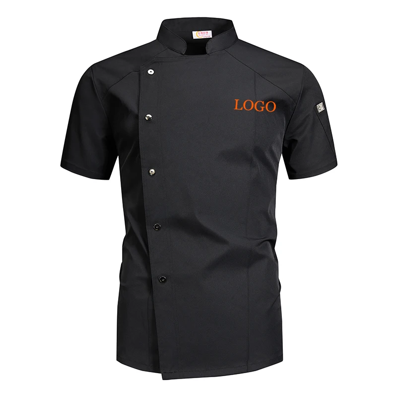 Custom Summer Chef Uniform for Men Women Short Sleeve Kitchen Shirt Restaurant Bakery Workwear Tops Chef's Coat Design Logo Name