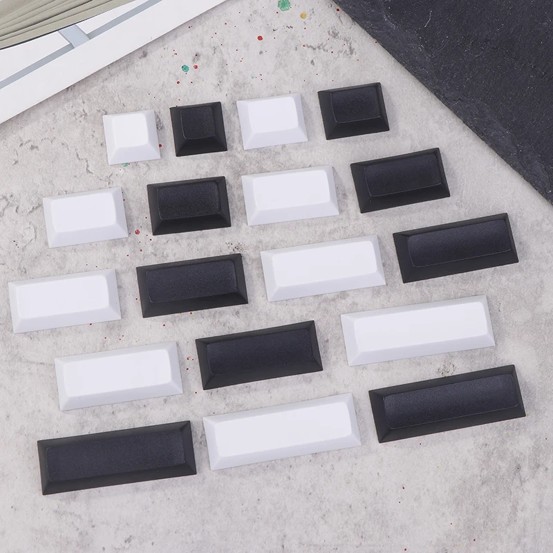 9PCS/Set PBT Space Keycaps Profile Keycap PBT Space Keycaps 1.25/1.5/1.75/2/2.25/2.75U Split Spacebar Black White