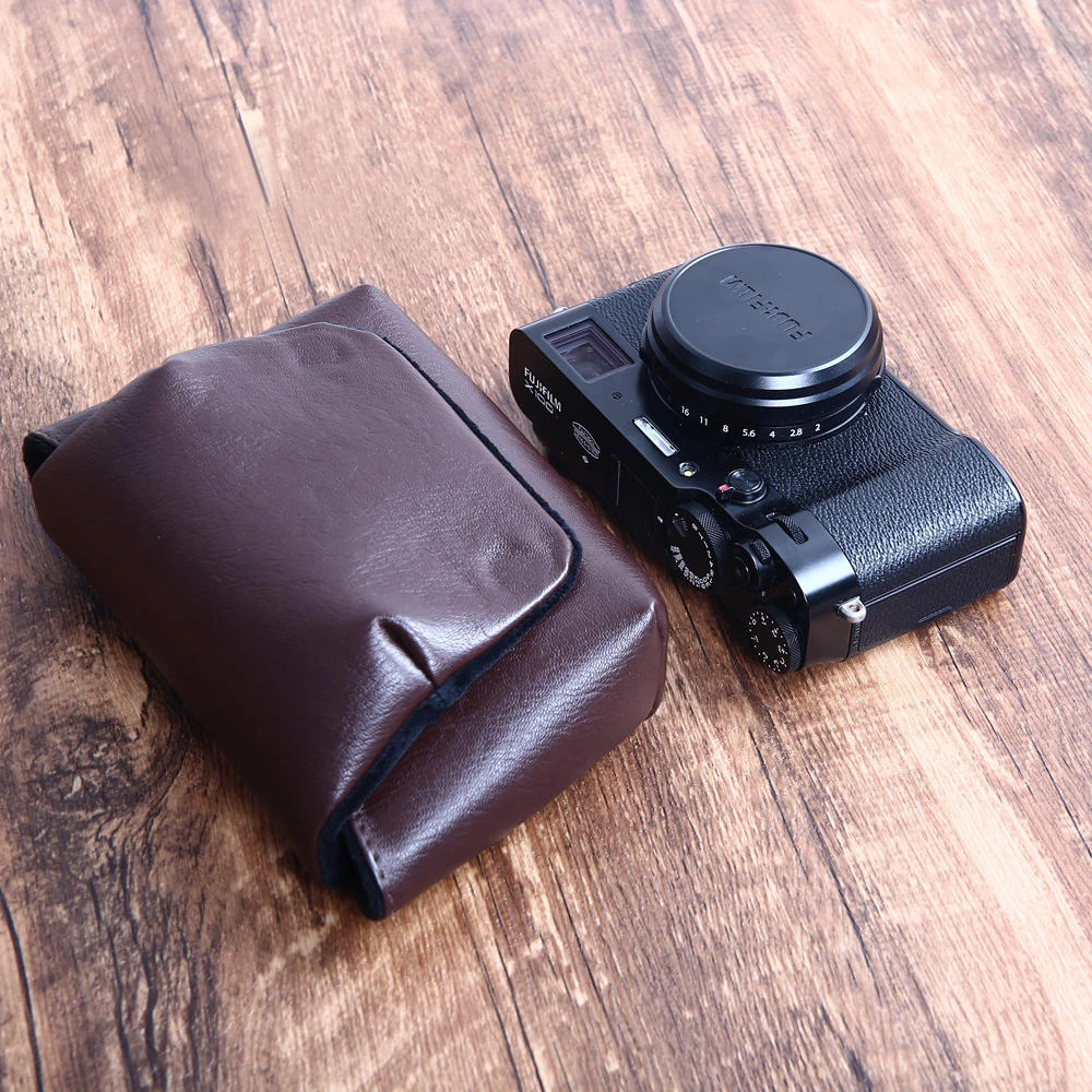 Roadfisher PU Leather Camera Bag Pouch Protect Case Cover For Fuji X100F X100T X100S X100 X100V LX100M2 Canon G7XIII Sony ZV1