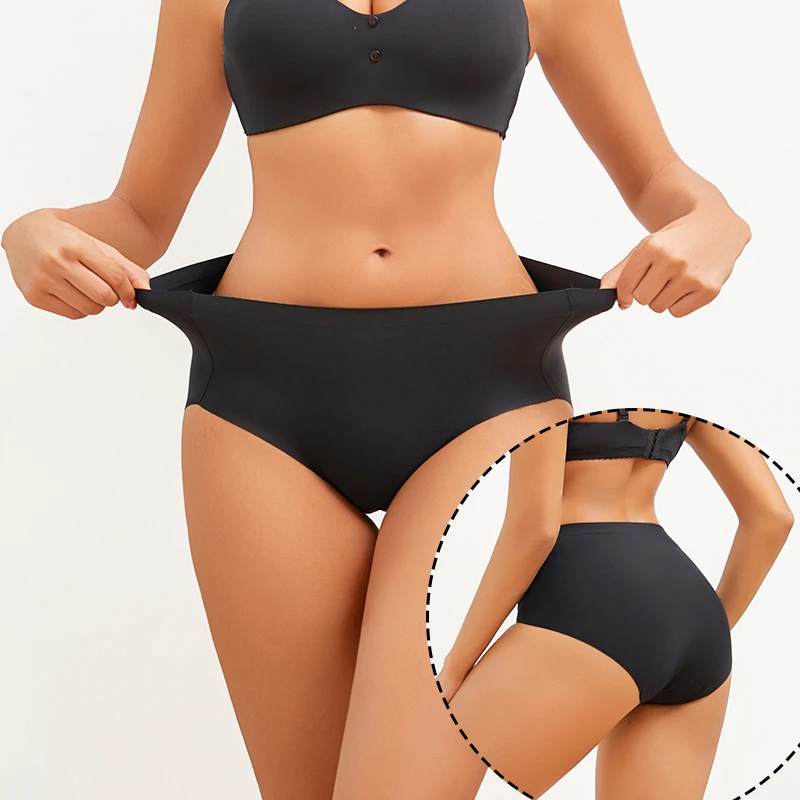 3Pcs/Set Sexy Seamless Panties Comfortable Soft Intimate Lady Panty Female Intimates Women's Lingerie Ice Silk Underpants Briefs