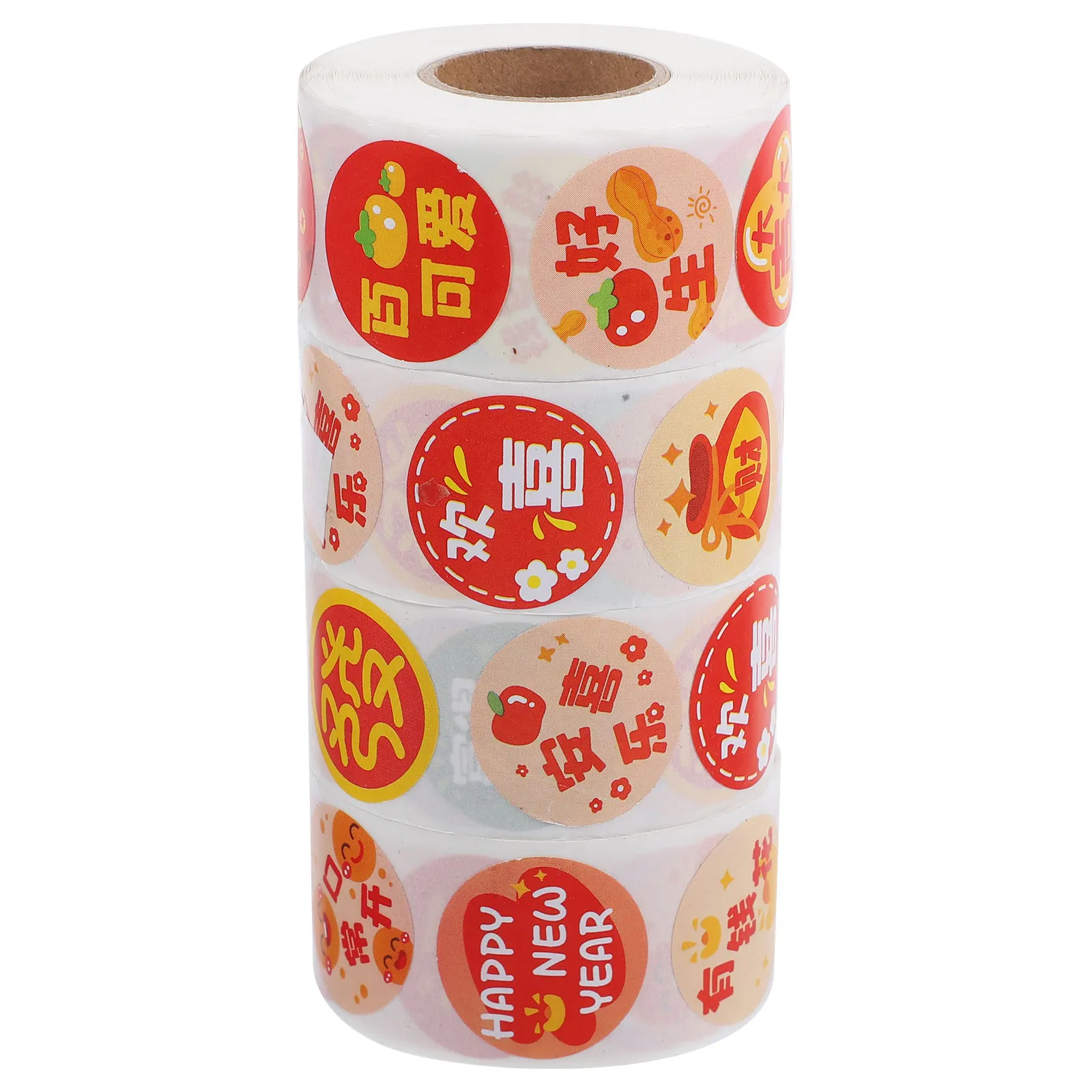 

4 Rolls Colorful Round Seal Stickers Self-Adhesive Circle Labels Envelopes Diy Crafts Kids Party Gifts Copper Material Cartoon