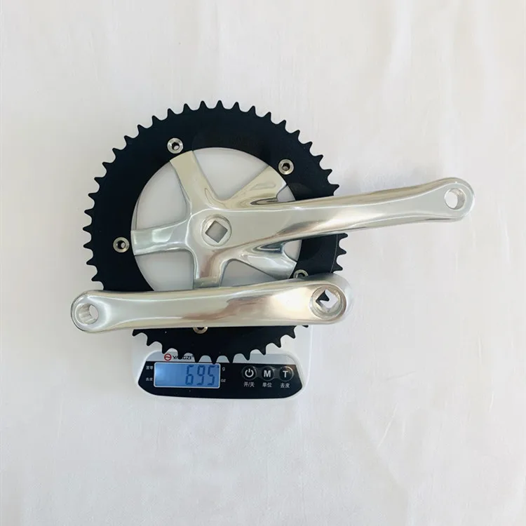 Fixie Bicycle Crankset Aluminum Alloy Single Speed 48T 170mm BCD144mm Square Hole CNC Crankset Racing Retro Bicycle Crank