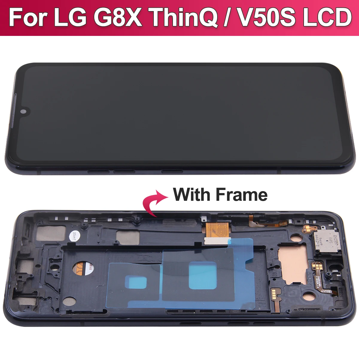 AMOLED LCD Screen For LG G8X V50S ThinQ LCD Display With Frame Touch Screen Digitizer LG G8X V50S Thin Replacement parts.