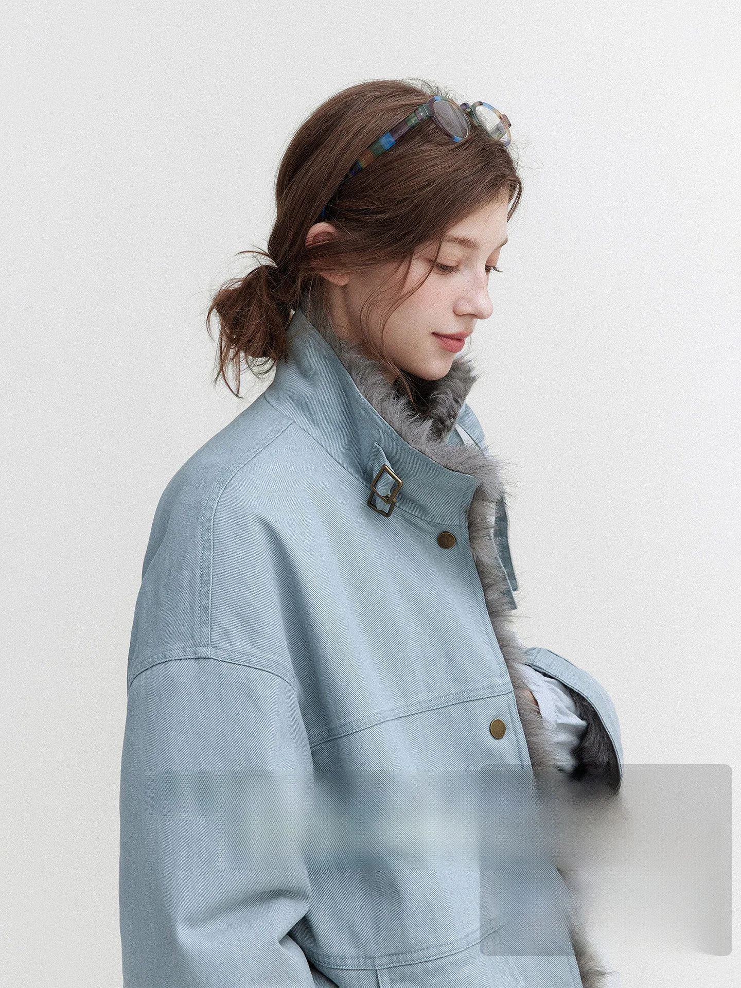 Chaqueta Parka de Mezclilla Vintage Lavada con Forro Interior de Peluche, Estilo Nórdico Retro para Mujer, Abrigo de Manga Larga de Algodón para Damas