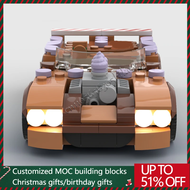 243 قطعة MOC تخصيص الزنجبيل الإبداعية سريعة سيارة رياضية بنة نموذج الأطفال لتقوم بها بنفسك الجمعية مجموعة لعبة هدايا عيد الميلاد #5